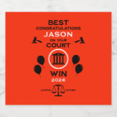 Law Victory Celebration Gift Sparkling Wijnetiket (Enkel label)