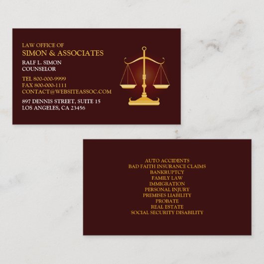 Law Visitekaartje (Voorkant / Achterkant)