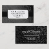 Law Visitekaartje - Black Stylish Lawyer Attorney (Voorkant / Achterkant)