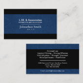 Law Visitekaartje - Blue & Black Lawyer Attorney (Voorkant / Achterkant)