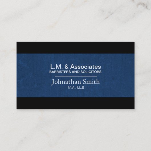 Law Visitekaartje - Blue & Black Lawyer Attorney (Voorkant)