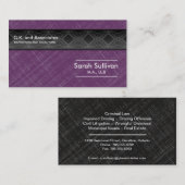 Law Visitekaartje - Paarse grijze zwarte professio (Voorkant / Achterkant)