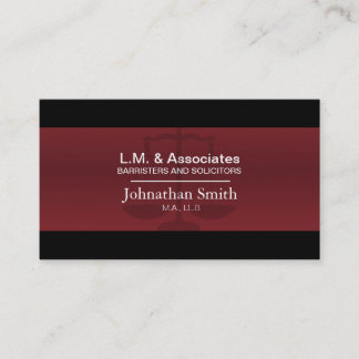 Law Visitekaartje - Red & Black Lawyer Attorney