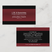 Law Visitekaartje - Red & Black Lawyer Attorney (Voorkant / Achterkant)
