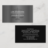 Law Visitekaartje - Silver & Black Lawyer Attorney (Voorkant / Achterkant)
