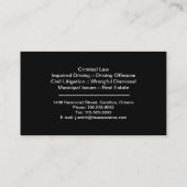 Law Visitekaartje - Silver & Black Lawyer Attorney (Achterkant)