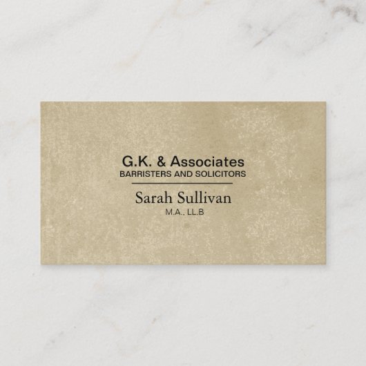 Law Visitekaartje - Simple Texture Lawyer Attorney (Voorkant)