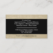 Law Visitekaartje - Simple Texture Lawyer Attorney (Achterkant)