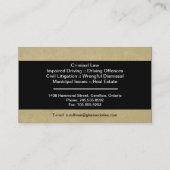 Law Visitekaartje - Simple Texture Lawyer Attorney (Achterkant)