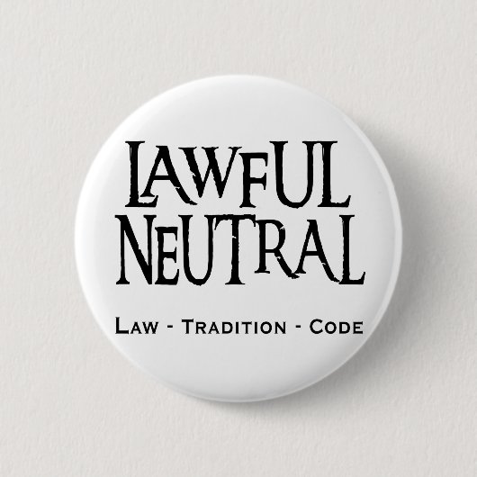 "Lawful Neutral" Ronde Button 5,7 Cm (Voorkant)