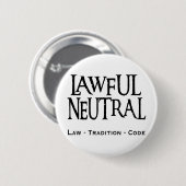 "Lawful Neutral" Ronde Button 5,7 Cm (Voorkant /achterkant)