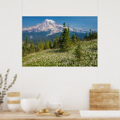 Lawinelelies en Mount Rainier Poster (Keuken)