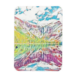 Lawinemeer in abstracte waterverf magneet