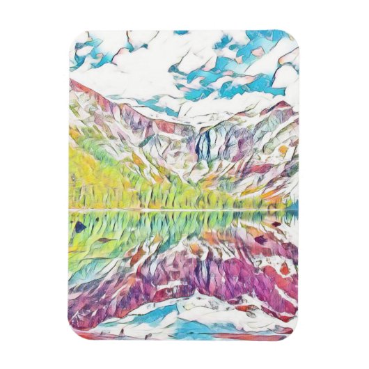 Lawinemeer in abstracte waterverf magneet (Verticaal)