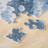 Lawinescène op de berg in de sneeuw legpuzzel (Zijkant)