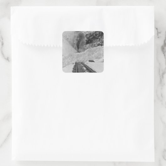 Lawinetrainbanen Vierkante Sticker (Tas)