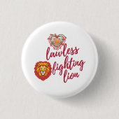 Lawless fighting lion ronde button 3,2 cm (Voorkant)