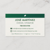 Lawn and Garden Professional Visitekaartje (Achterkant)