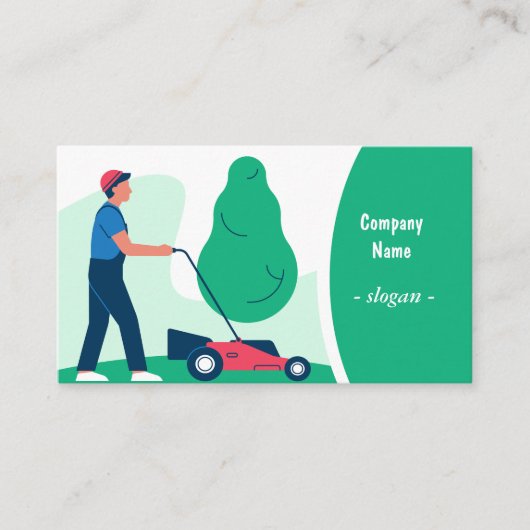 Lawn and Landscaping Business Card Template Visitekaartje (Voorkant)