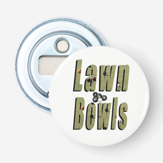 Lawn Bowl Dimensional Logo, Button Flesopener (Voorkant)
