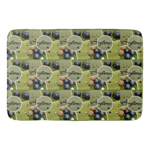 Lawn Bowl Five Afbeelding Collage Memory Foam Bath Badmat