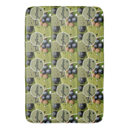 Lawn Bowl Five Afbeelding Collage Memory Foam Bath Badmat (Voorkant Verticaal)