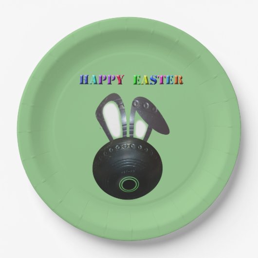 Lawn Bowl Paashaas, Papier Party Borden Papieren Bordje (Voorkant)