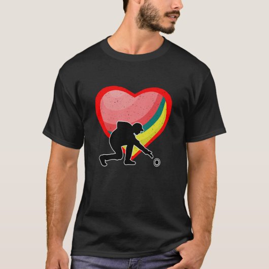 Lawn Bowling Heart Sport Love Anti Valentines Day T-shirt (Voorkant)