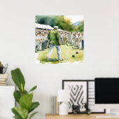 Lawn Bowls Aquarel Art Print (Thuiskantoor)