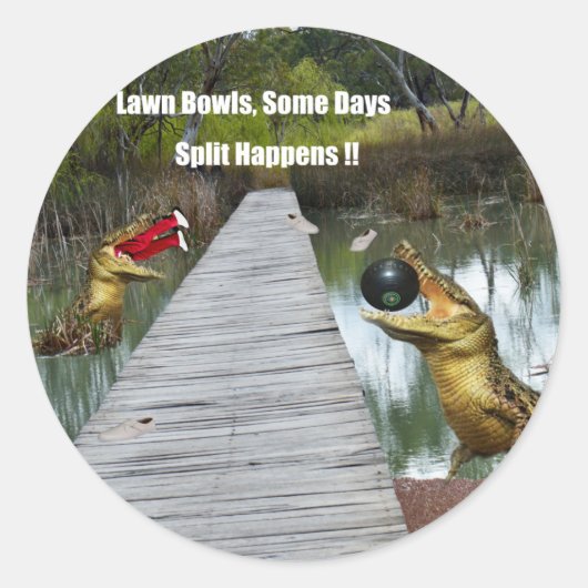 Lawn Bowls Australia Split Happens, Round Stickers (Voorkant)