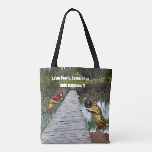 Lawn Bowls Australia Split Happens, Totebag Tote Bag (Achterkant)