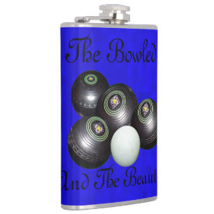 Lawn Bowls Bowled Beauful Logo, Heupfles