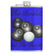 Lawn Bowls Bowled Beauful Logo, Heupfles (Voorkant)