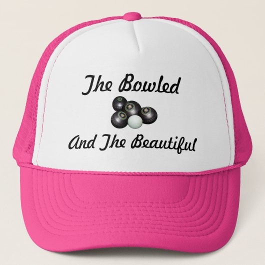Lawn Bowls Bowled Beauful Logo, Trucker Pet (Voorkant)