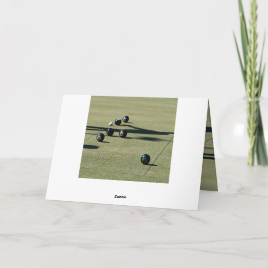 Lawn Bowls Close Call, Birthday Kaart (Achterkant)