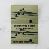 Lawn Bowls Close Call, Birthday Kaart (Binnen)
