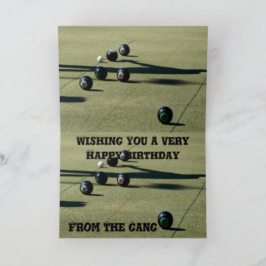 Lawn Bowls Close Call, Birthday Kaart (Binnen)