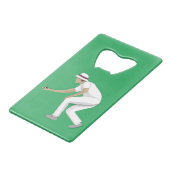 Lawn Bowls Creditkaart Flessenopener (Voorkant Gekanteld)