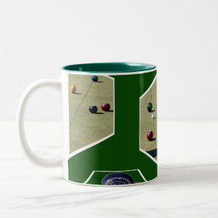 Lawn Bowls Dimensional Art Tweekleurige Koffiemok