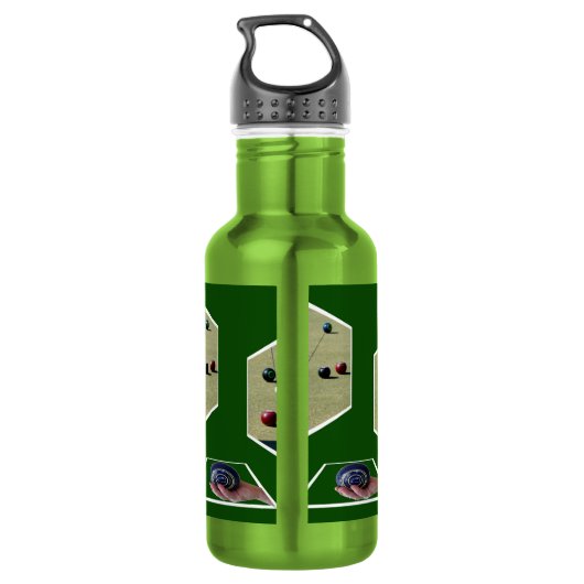 Lawn Bowls Dimensional Art Waterfles (Achterkant)