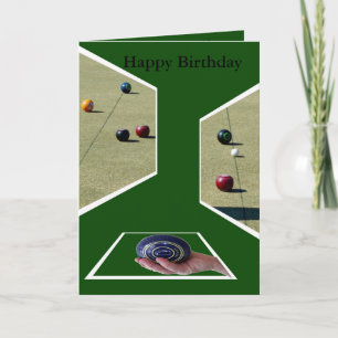 Lawn Bowls Dimensions, Greetings Birthday Card. Kaart