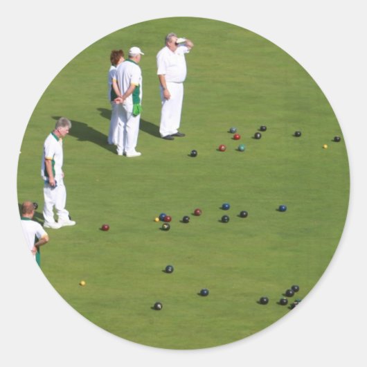 Lawn Bowls England Ronde Sticker (Voorkant)
