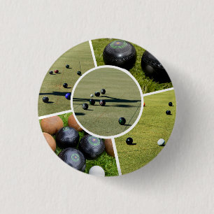 Lawn Bowls Five Afbeelding Photo Collage, Badge Ronde Button 3,2 Cm