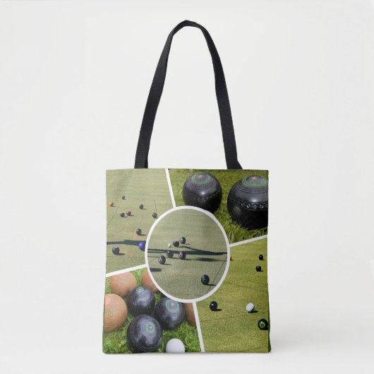 Lawn Bowls Five Afbeelding Photo Collage, Canvas t Tote Bag (Voorkant)