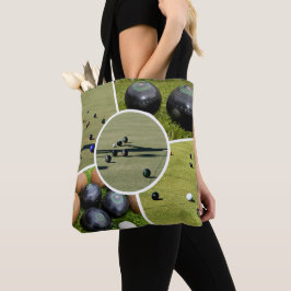 Lawn Bowls Five Afbeelding Photo Collage, Canvas t Tote Bag