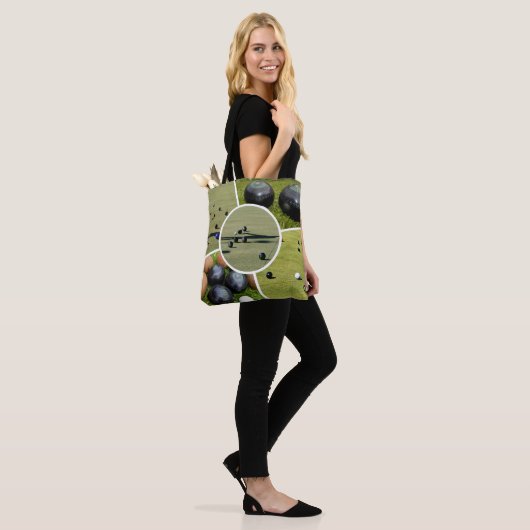 Lawn Bowls Five Afbeelding Photo Collage, Canvas t Tote Bag (Op model)