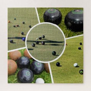 Lawn Bowls Five Afbeelding Photo Collage, Jigzaag Legpuzzel