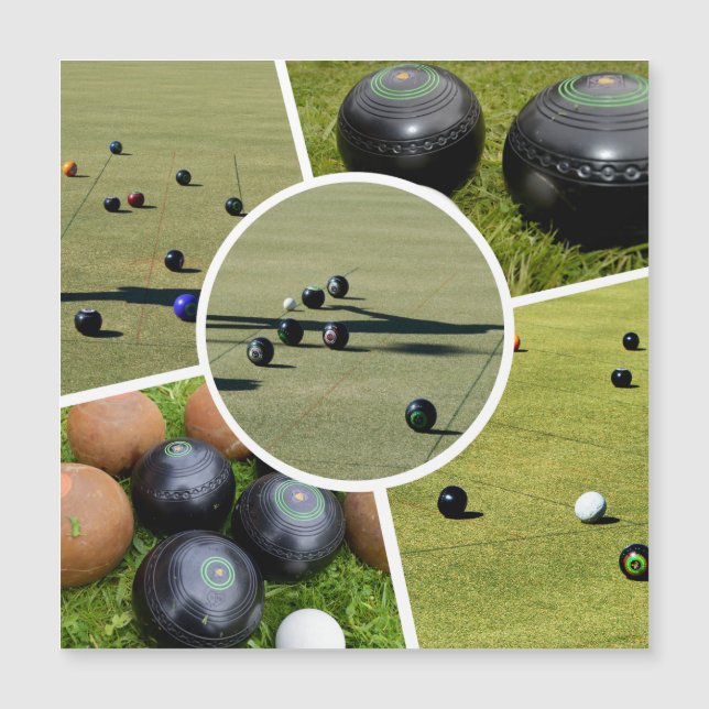 Lawn Bowls Five Afbeelding Photo Collage, Magnet K (Voorkant)