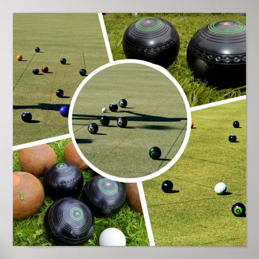 Lawn Bowls Five Afbeelding Photo Collage, Poster (Voorkant)