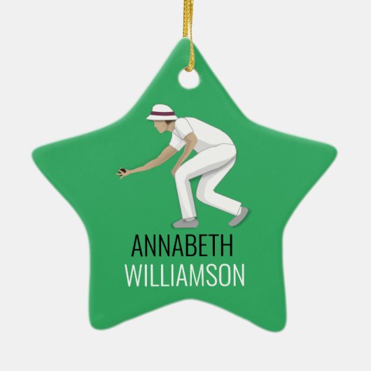 Lawn Bowls Keramisch Ornament (Achterkant)